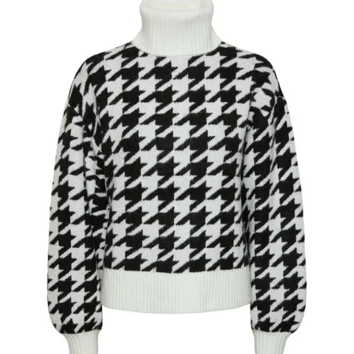 Pieces PCRooa LS Roll Neck Knit Cloud Dancer