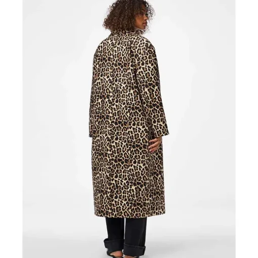 Pieces PCSavannah LS Long Leo Coat Black Leo
