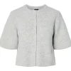 Pieces PCSilly SS O-Neck Knit Cardigan Noos Light Grey Melange