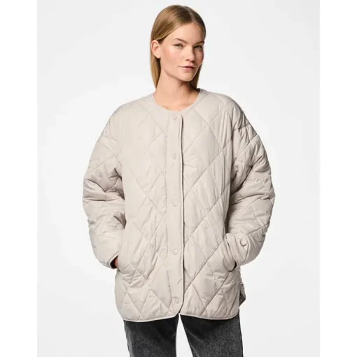 Pieces PCStella Quilted Jacket Noos Silver Gray
