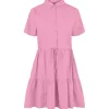 PIECES PCVALDINE SS SHIRT DRESS PINK