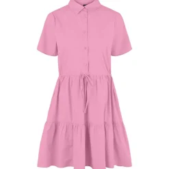 PIECES PCVALDINE SS SHIRT DRESS PINK