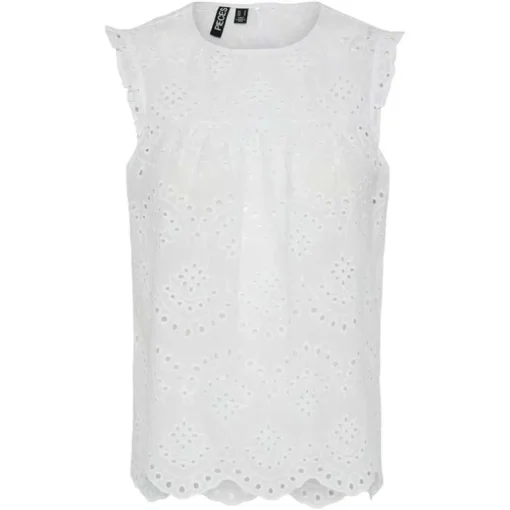 Pieces PCVilde SL Top Wvn Noos Bright White
