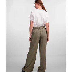 PIECES PCVINSTY HW LINEN WIDE PANTS ARMY