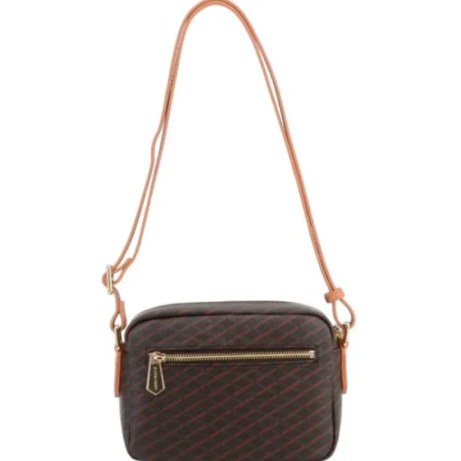 Pourchet Paris 89040 Waves Coated Canvas Bag Brun
