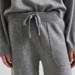 Second Female Lounge Knit Pant Grey Melange