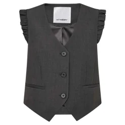 Co Couture LianeCC Frill Tailor Vest Dark Grey