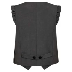 Co Couture LianeCC Frill Tailor Vest Dark Grey