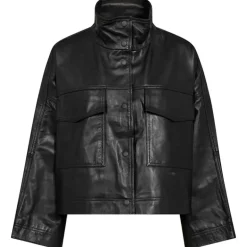 Co Couture PhoebeCC Leather Box Jacket Black