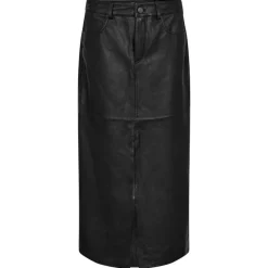 CO COUTURE PHOEBECC LEATHER SLIT SKIRT SORT