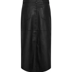 CO COUTURE PHOEBECC LEATHER SLIT SKIRT SORT