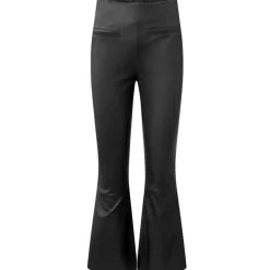 DEPECHE 50896 LEATHER FLARE PANTS SORT
