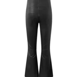 DEPECHE 50896 LEATHER FLARE PANTS SORT