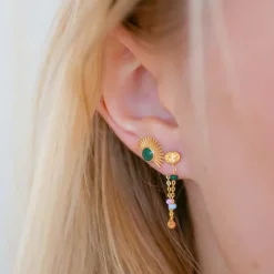 ENAMEL ARMY SOLEIL STUD GULD