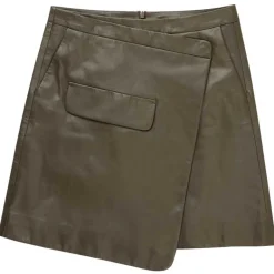 MUNTHE EXPENCE LEATHER SKIRT ARMY