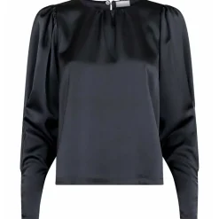 Neo Noir Camma Heavy Sateen Blouse Mørkegrå