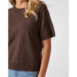 Neo Noir Missy Knit Tee Brown Melange
