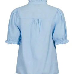 Neo Noir Odesa Linen Blouse Lyseblå