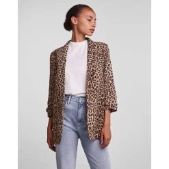 Pieces PCBosella 3/4 Printed Blazer Noos BC Natural Leo