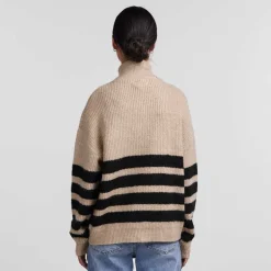 Pieces PCBrooks LS Half Zip Knit Sand